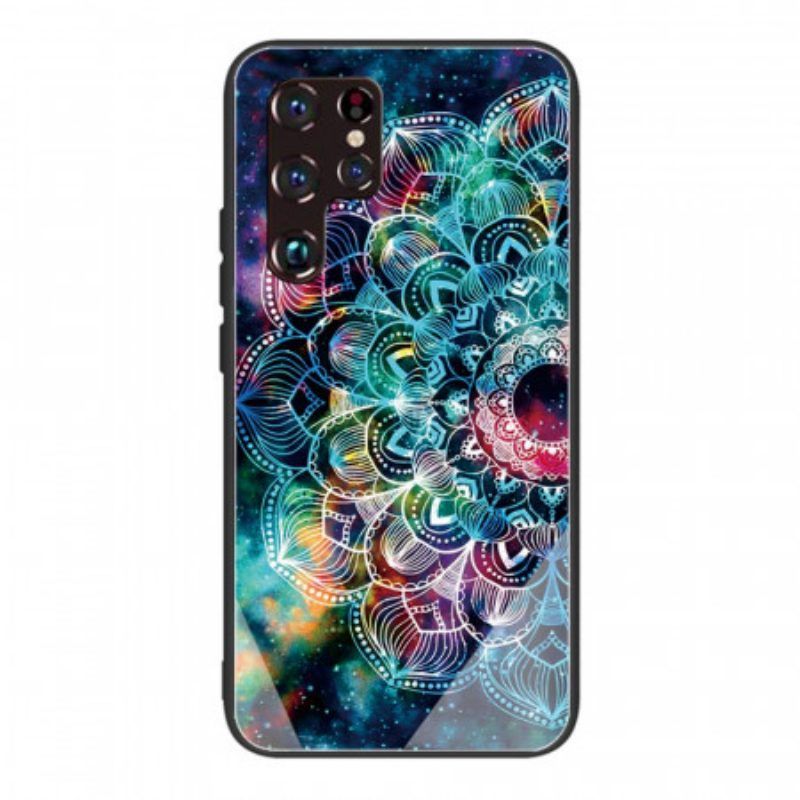 Telefoonhoesje voor Samsung Galaxy S22 Ultra 5G Mandala Gehard Glas