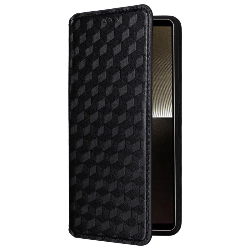 Folio-hoesje Sony Xperia 1 Vi 3d-ruitpatroon Bescherming Hoesje