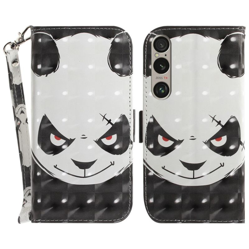 Folio-hoesje Sony Xperia 1 Vi Boze Panda Met Riem