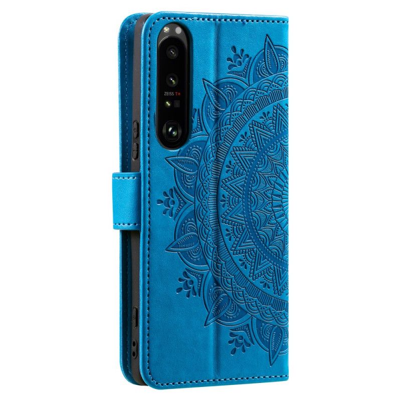 Leren Hoesje Sony Xperia 1 Vi Mandala Zon Met Riem