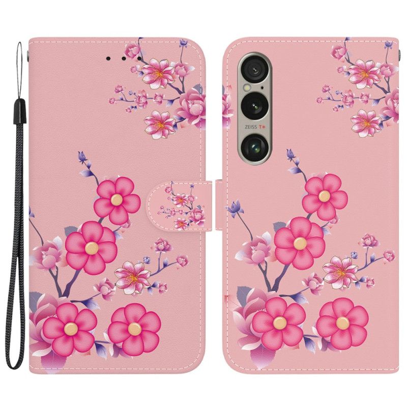 Leren Hoesje Voor Sony Xperia 1 Vi Sakura-band