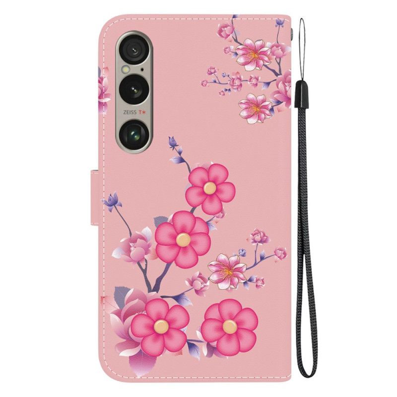 Leren Hoesje Voor Sony Xperia 1 Vi Sakura-band