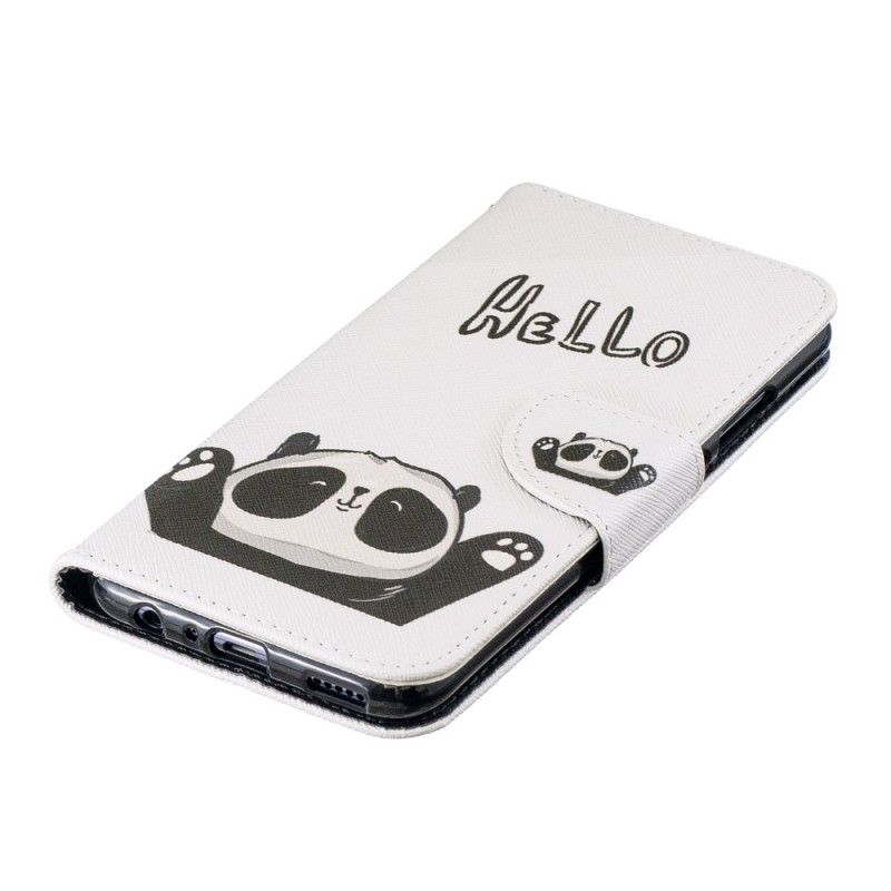 Cover Folio-hoesje Honor 10 Lite Telefoonhoesje Hallo Panda