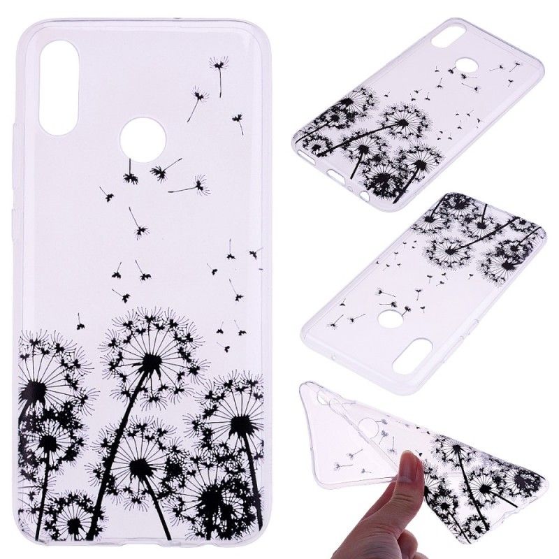 Hoesje voor Honor 10 Lite Zwarte Paardebloemen