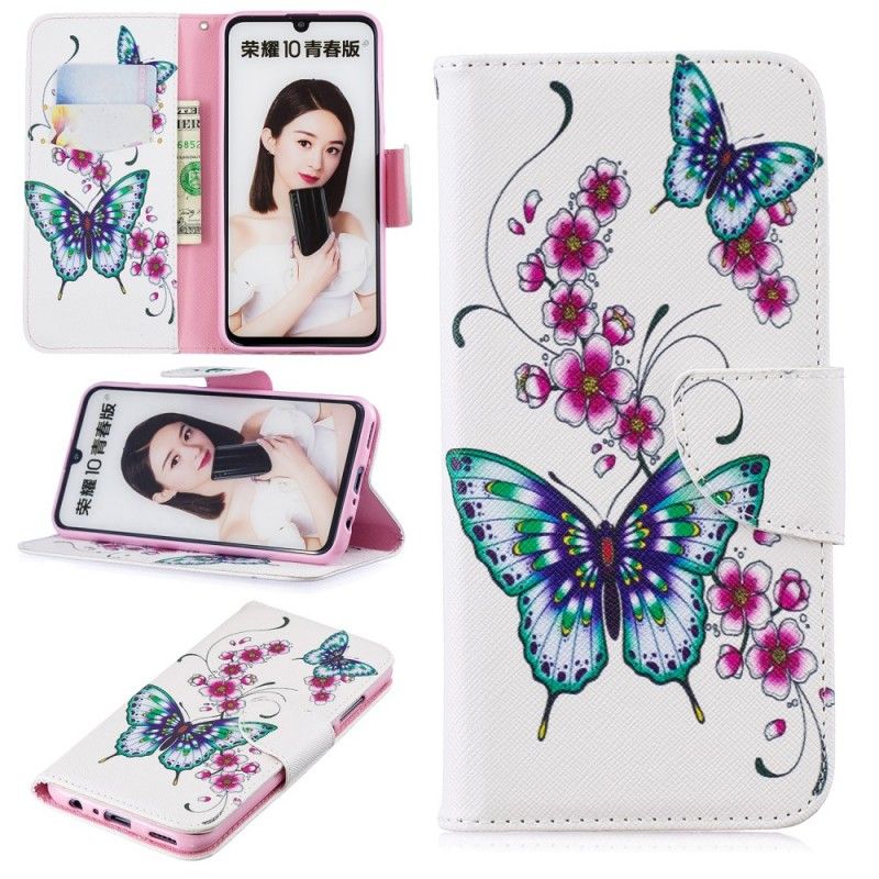 Leren Hoesje Honor 10 Lite Prachtige Vlinders