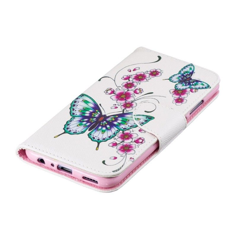 Leren Hoesje Honor 10 Lite Prachtige Vlinders