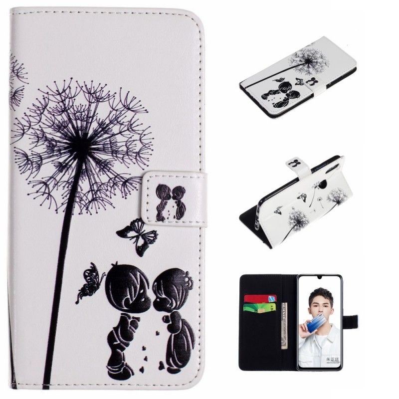 Leren Hoesje Honor 10 Lite Telefoonhoesje Babyliefde Paardenbloem