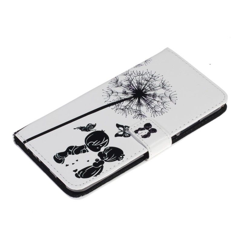 Leren Hoesje Honor 10 Lite Telefoonhoesje Babyliefde Paardenbloem