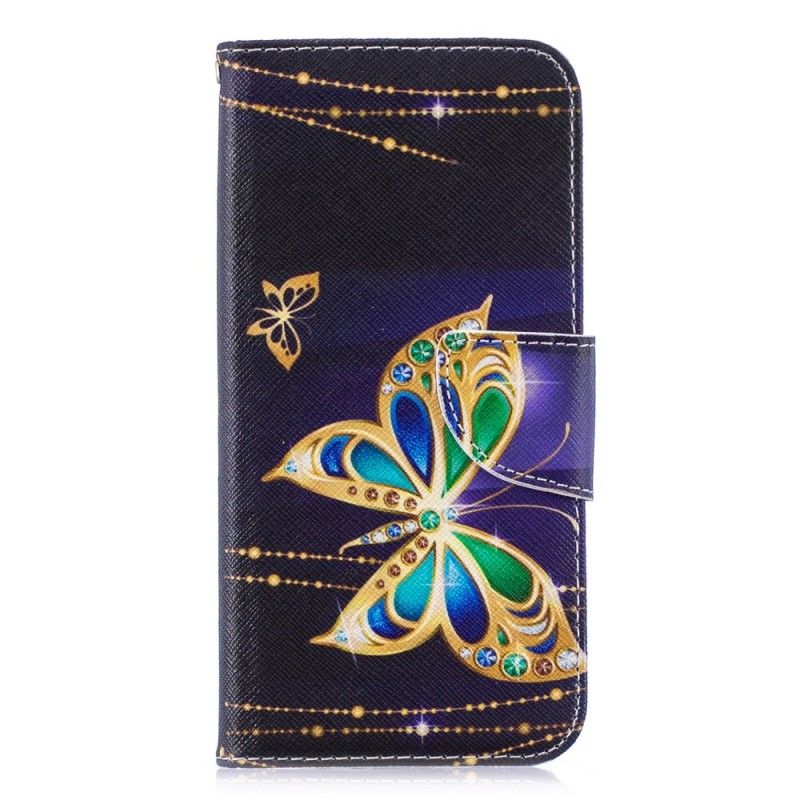 Leren Hoesje Honor 10 Lite Telefoonhoesje Magische Vlinder