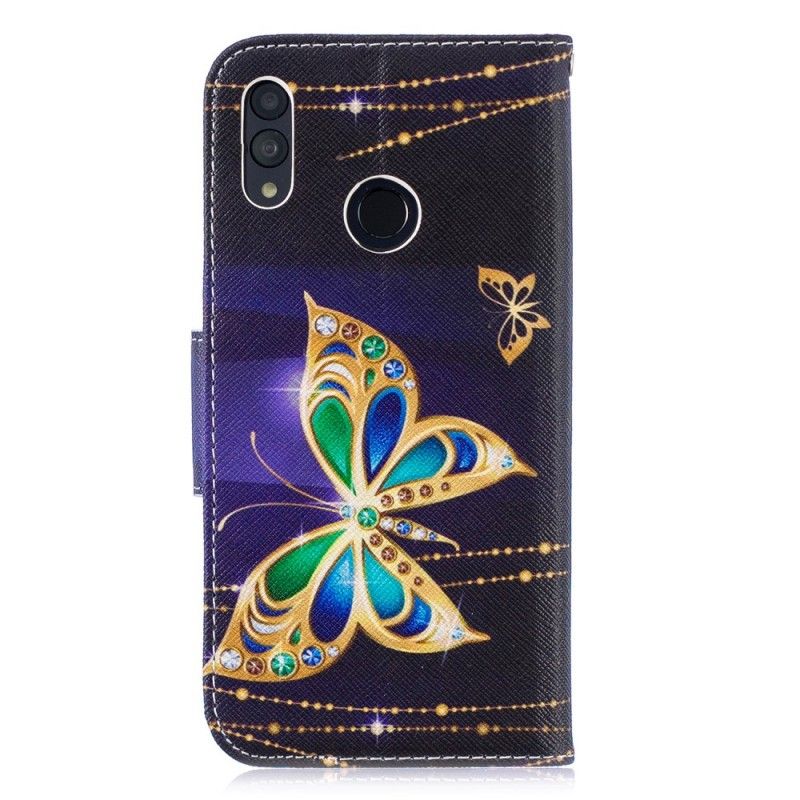 Leren Hoesje Honor 10 Lite Telefoonhoesje Magische Vlinder