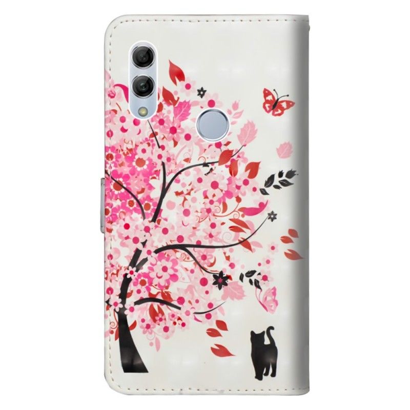 Leren Hoesje Honor 10 Lite Telefoonhoesje Roze Boom