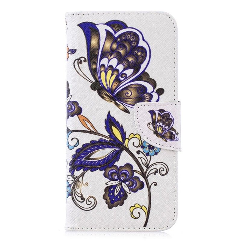 Leren Hoesje Honor 10 Lite Telefoonhoesje Vlindertattoo