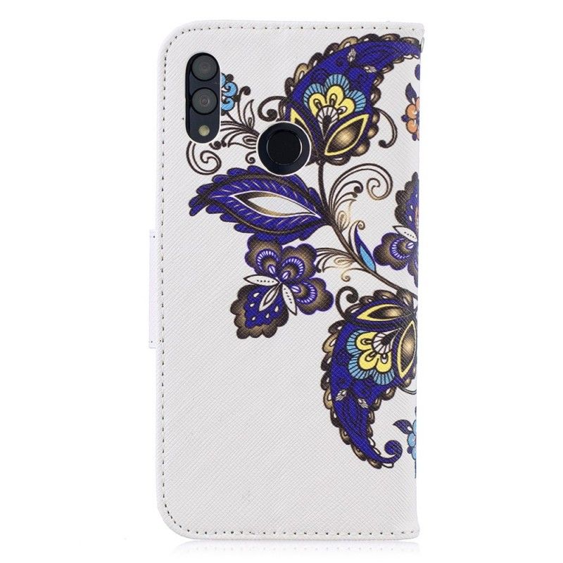 Leren Hoesje Honor 10 Lite Telefoonhoesje Vlindertattoo