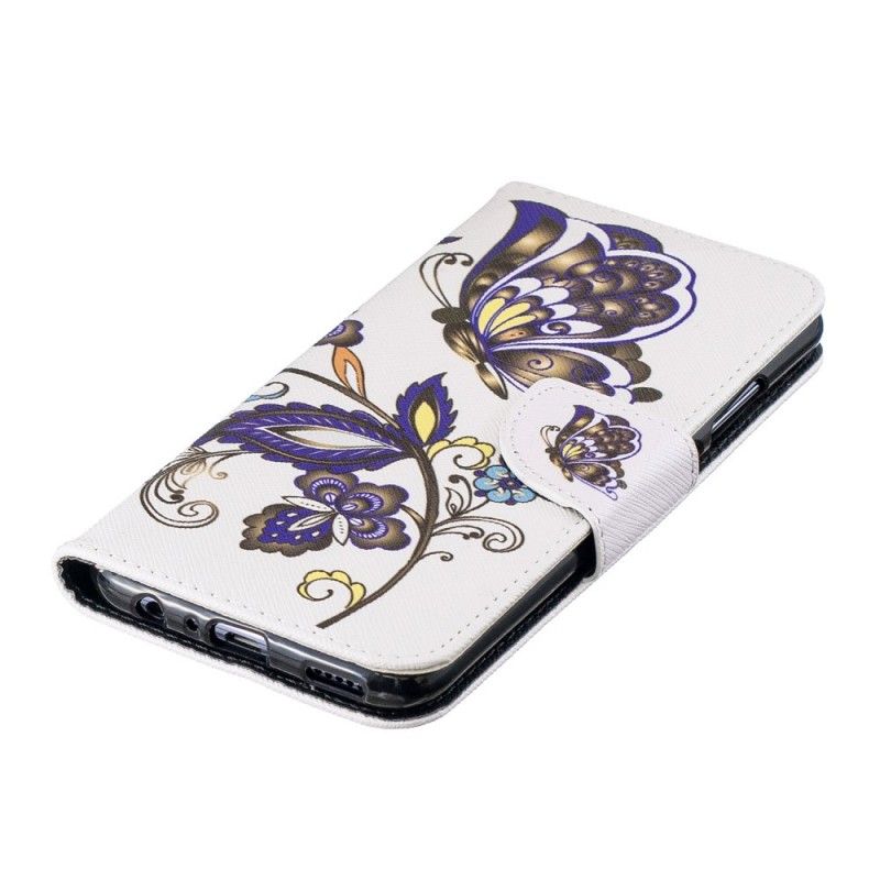 Leren Hoesje Honor 10 Lite Telefoonhoesje Vlindertattoo