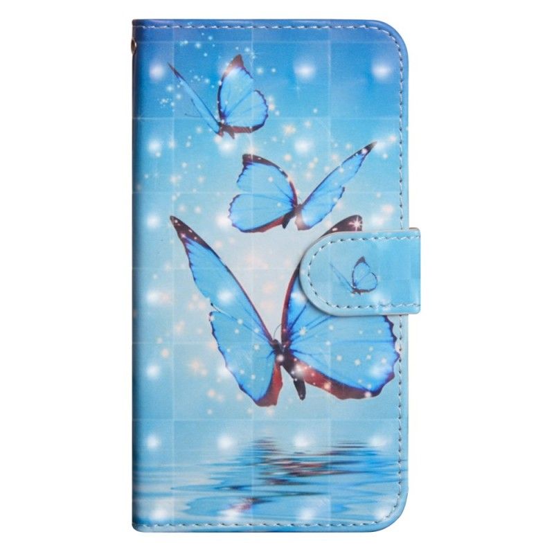 Leren Hoesje Honor 10 Lite Vliegende Blauwe Vlinders