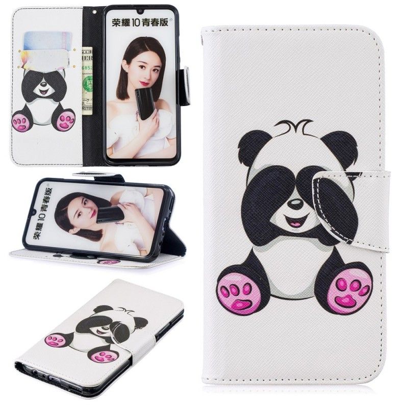 Leren Hoesje voor Honor 10 Lite Leuke Panda