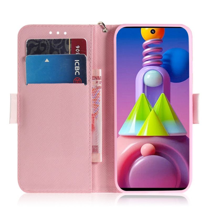 Bescherming Hoesje Samsung Galaxy M51 Telefoonhoesje Kattenvriendjes Met String