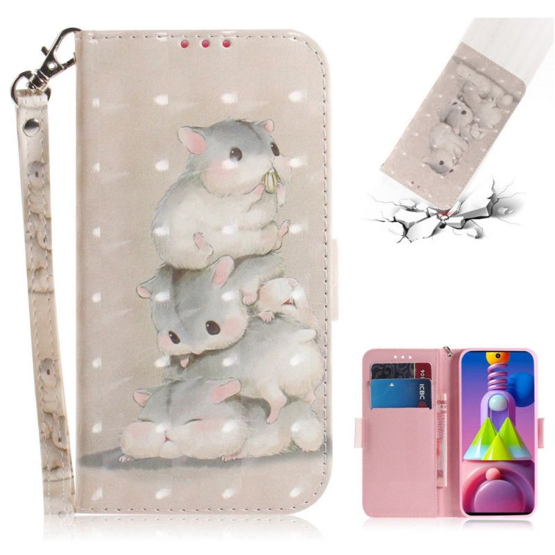 Bescherming Hoesje Samsung Galaxy M51 Telefoonhoesje String Hamsters