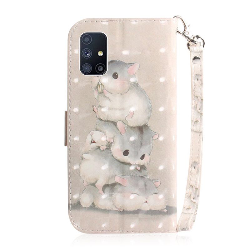 Bescherming Hoesje Samsung Galaxy M51 Telefoonhoesje String Hamsters