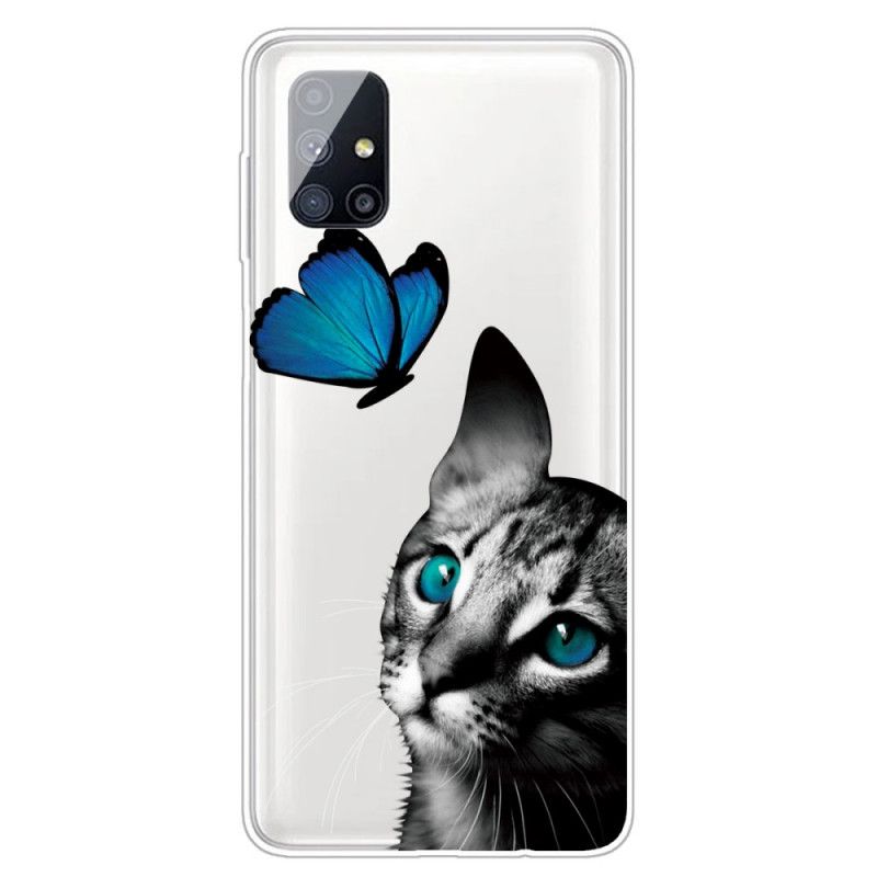 Case Hoesje Samsung Galaxy M51 Telefoonhoesje Cat En Vlinder