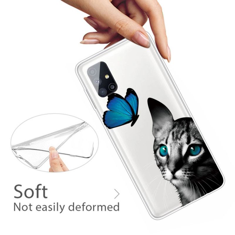 Case Hoesje Samsung Galaxy M51 Telefoonhoesje Cat En Vlinder