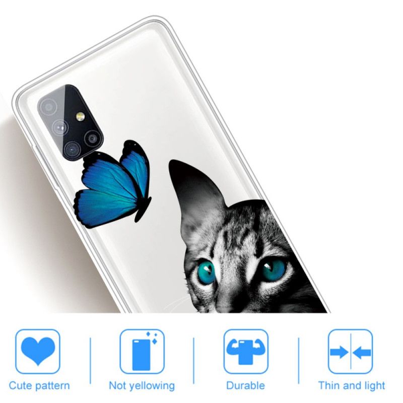 Case Hoesje Samsung Galaxy M51 Telefoonhoesje Cat En Vlinder