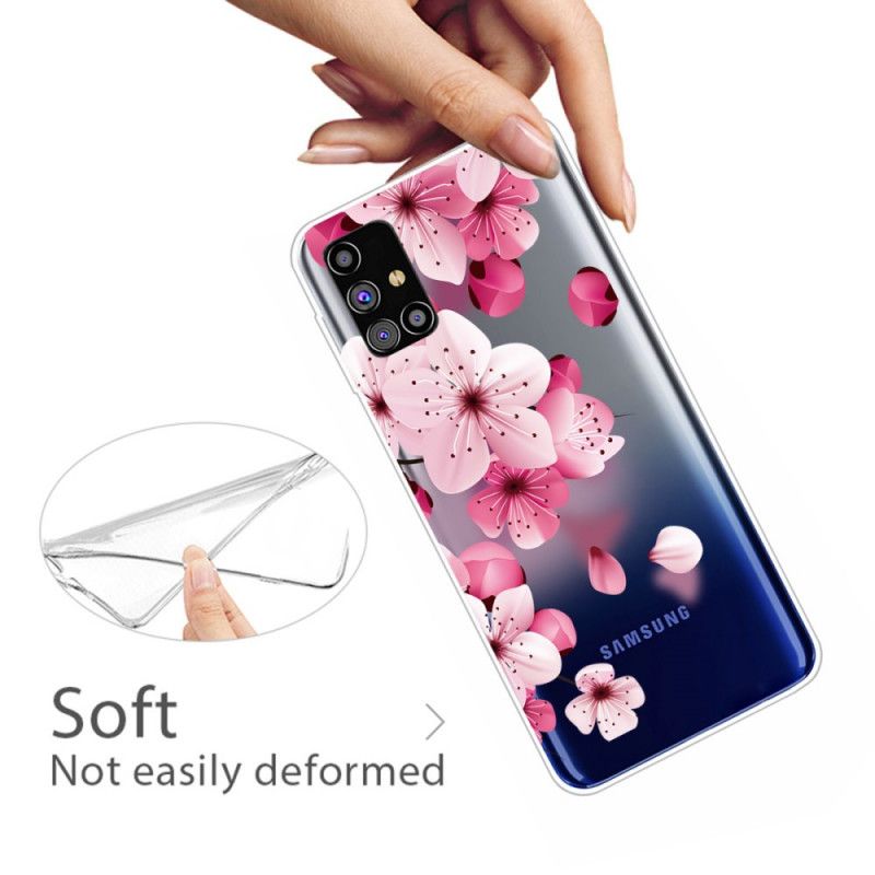 Case Hoesje Samsung Galaxy M51 Telefoonhoesje Kleine Roze Bloemen