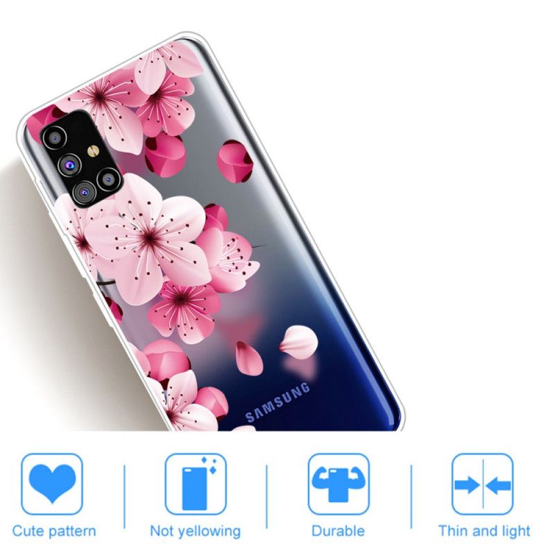 Case Hoesje Samsung Galaxy M51 Telefoonhoesje Kleine Roze Bloemen