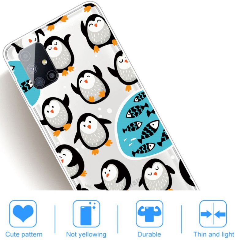 Case Hoesje Samsung Galaxy M51 Telefoonhoesje Pinguïns En Vissen