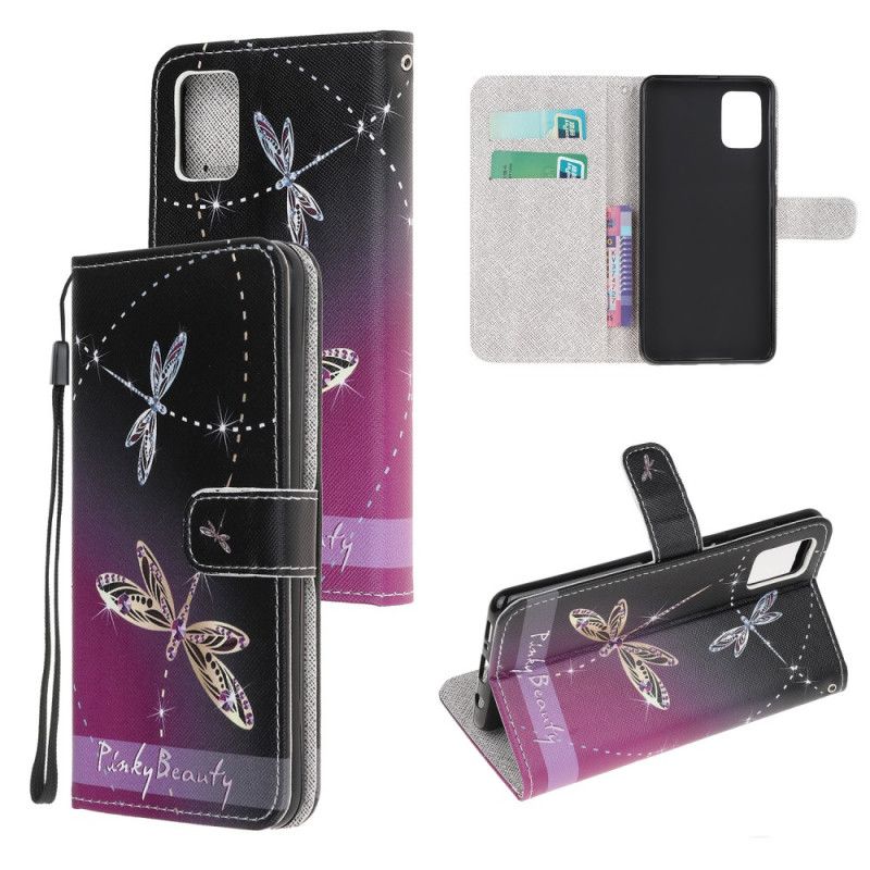 Cover Folio-hoesje Samsung Galaxy M51 Telefoonhoesje Libellen Met String