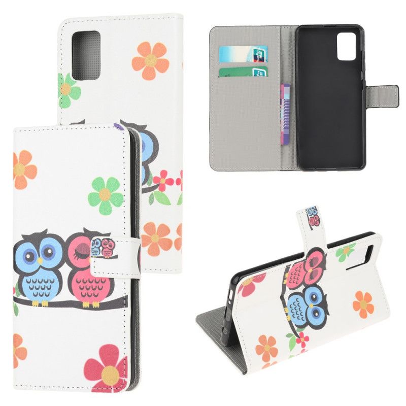 Cover Folio-hoesje Samsung Galaxy M51 Telefoonhoesje Paar Uilen