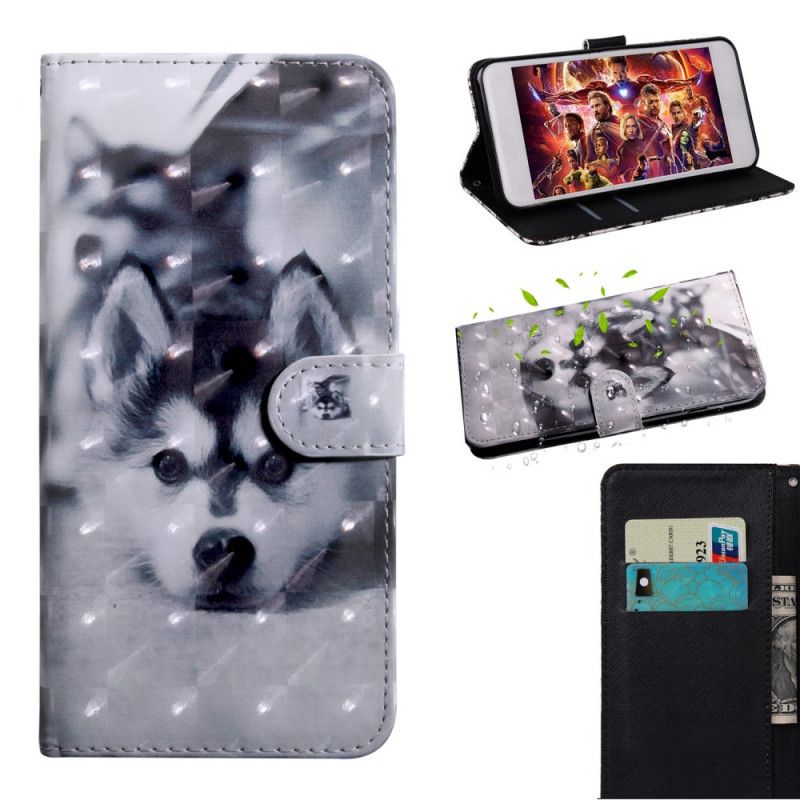 Cover Folio-hoesje Samsung Galaxy M51 Telefoonhoesje Zwart-Witte Hond