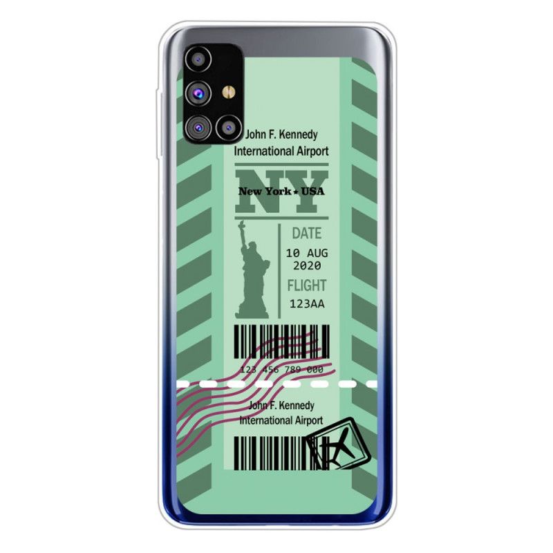 Cover Hoesje Samsung Galaxy M51 Donkerblauw Zwart Telefoonhoesje Instapkaart Naar New York