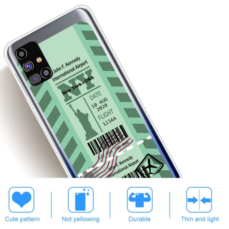 Cover Hoesje Samsung Galaxy M51 Donkerblauw Zwart Telefoonhoesje Instapkaart Naar New York