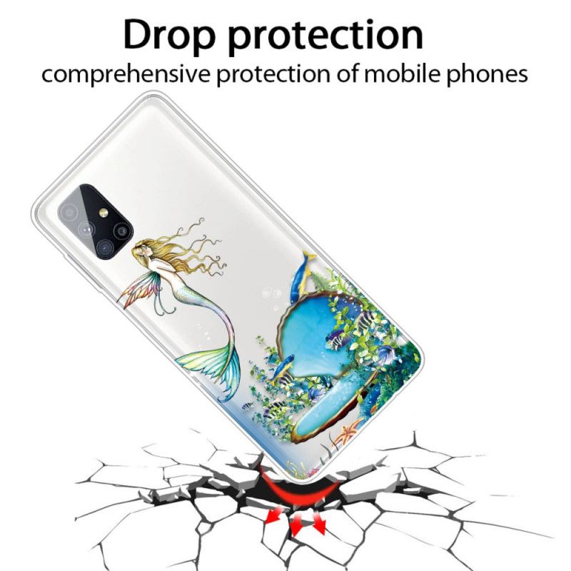 Cover Hoesje Samsung Galaxy M51 Telefoonhoesje Blauwe Sirene