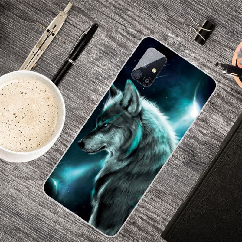 Cover Hoesje Samsung Galaxy M51 Telefoonhoesje Koninklijke Wolf