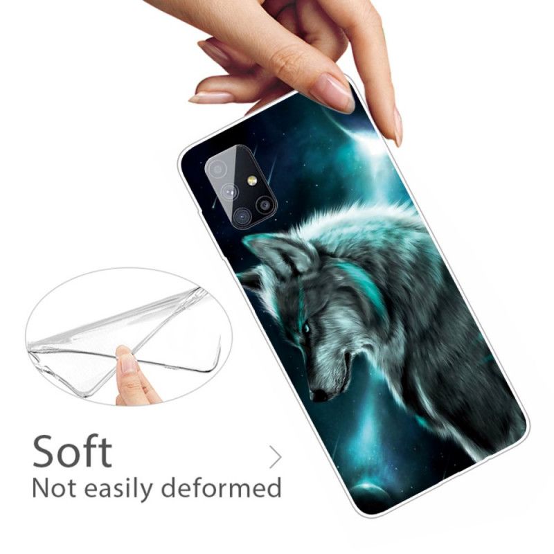 Cover Hoesje Samsung Galaxy M51 Telefoonhoesje Koninklijke Wolf