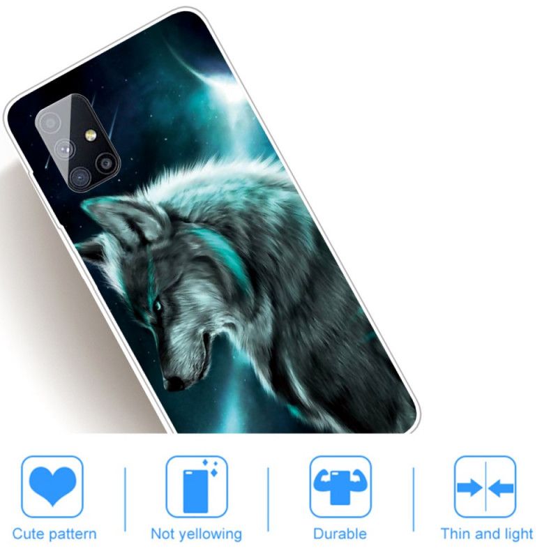 Cover Hoesje Samsung Galaxy M51 Telefoonhoesje Koninklijke Wolf