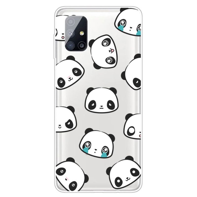 Cover Hoesje Samsung Galaxy M51 Telefoonhoesje Transparante Sentimentele Panda'S