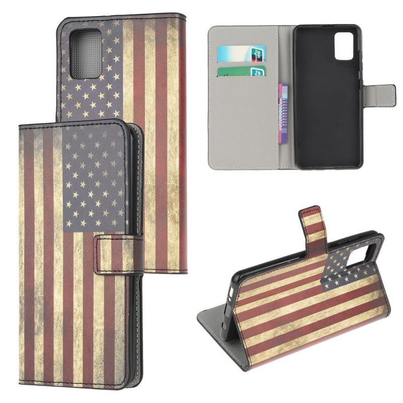 Flip Case Leren Samsung Galaxy M51 Amerikaanse Vlag