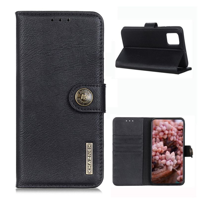 Flip Case Leren Samsung Galaxy M51 Grijs Zwart Khazneh Kunstleer