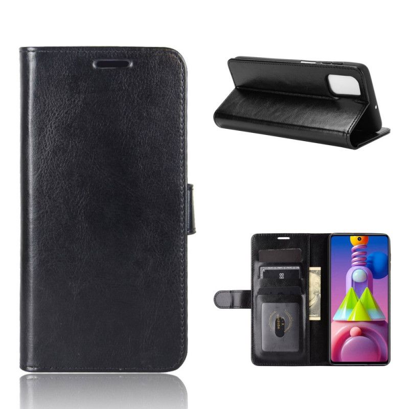 Flip Case Leren Samsung Galaxy M51 Wit Zwart Ultra Kunstleer