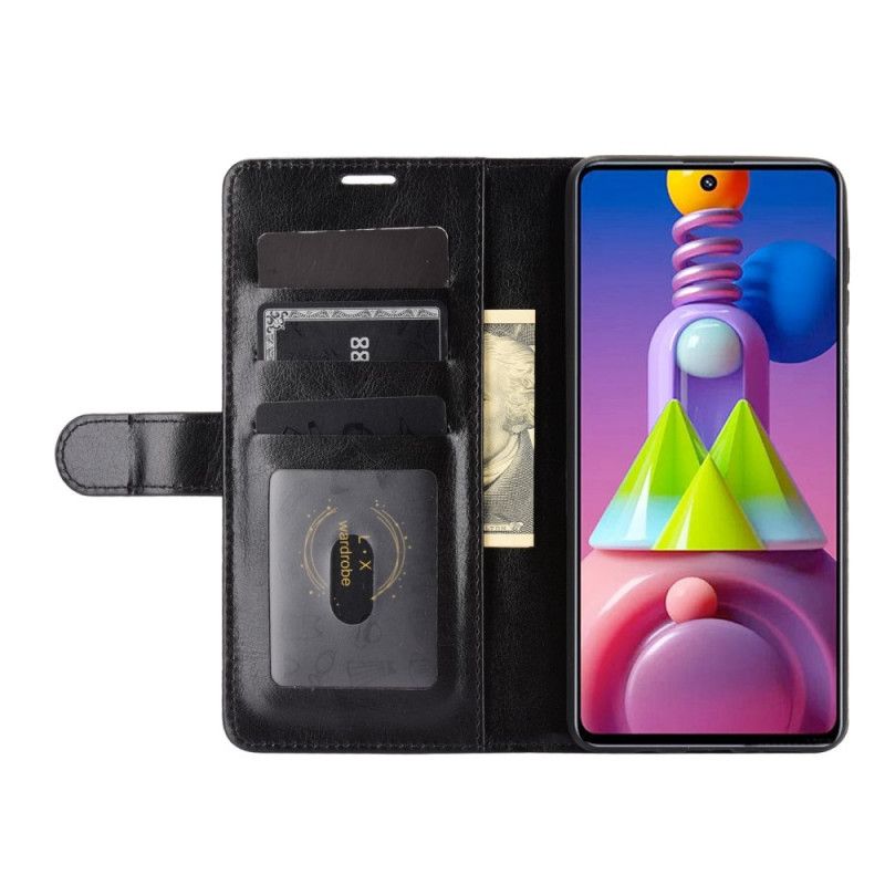 Flip Case Leren Samsung Galaxy M51 Wit Zwart Ultra Kunstleer