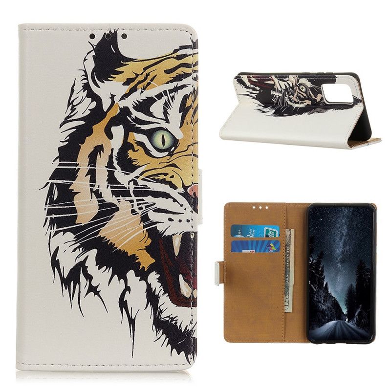 Flip Case Leren Samsung Galaxy M51 Woeste Tijger