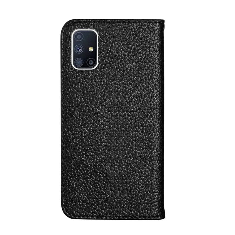 Folio-hoesje voor Samsung Galaxy M51 Grijs Zwart Ultra Chic Lychee Kunstleer