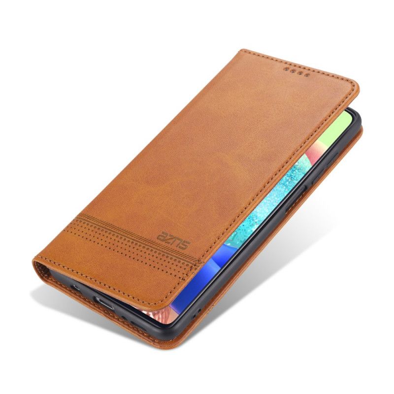 Folio-hoesje voor Samsung Galaxy M51 Rood Zwart Azns Leerstijl