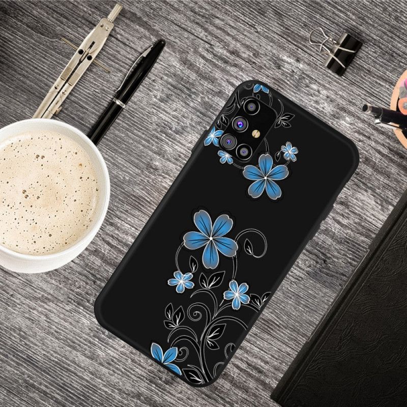 Hoesje Samsung Galaxy M51 Blauwe Bloemen