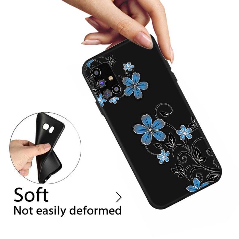 Hoesje Samsung Galaxy M51 Blauwe Bloemen