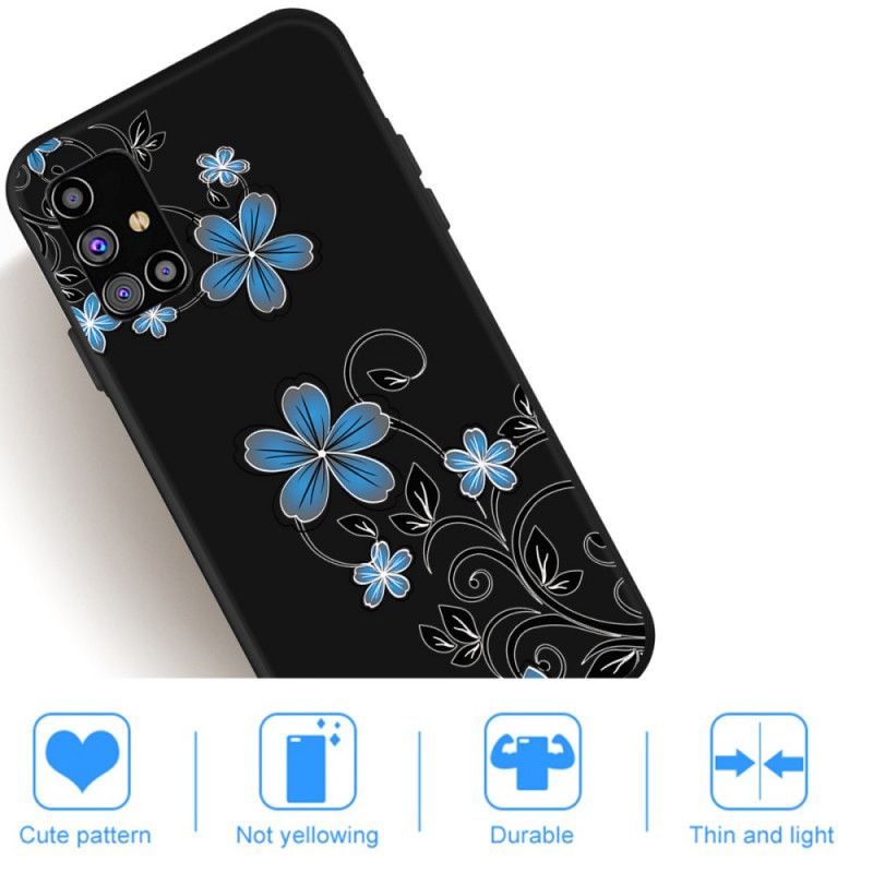 Hoesje Samsung Galaxy M51 Blauwe Bloemen