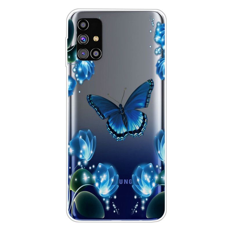 Hoesje Samsung Galaxy M51 Marineblauw Donkerblauw Luxe Vlinder